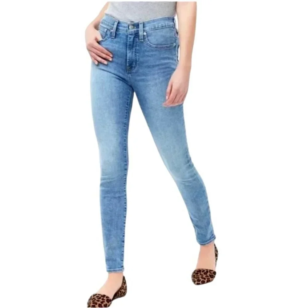 J Crew Jeans Women 27 Blue Denim Light Wash High‎ Rise Skinny Retro Preppy